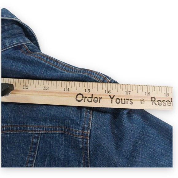 Old Navy Western Denim Dress Women 8 Blue 3/4 Sleeve Rodeo Fade Boho Belted - Picture 11 of 13